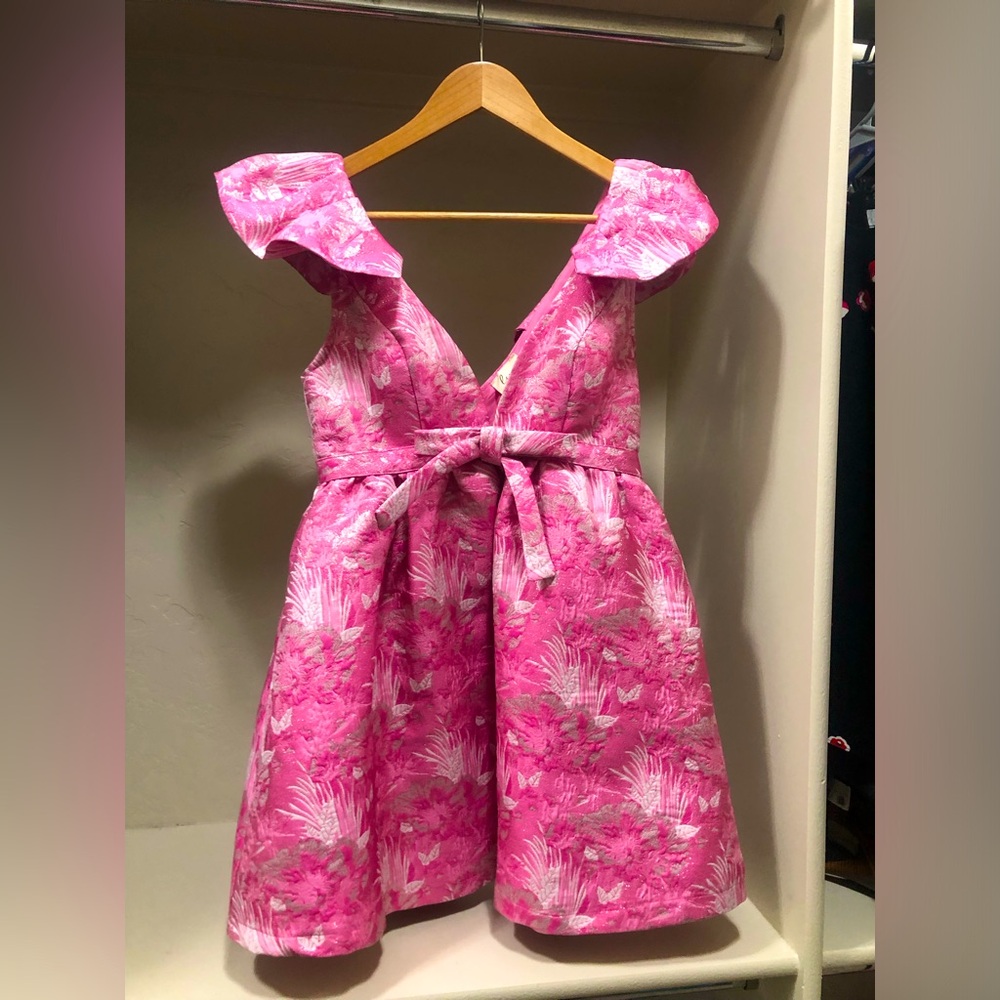 Lena floral jacquard mini dress